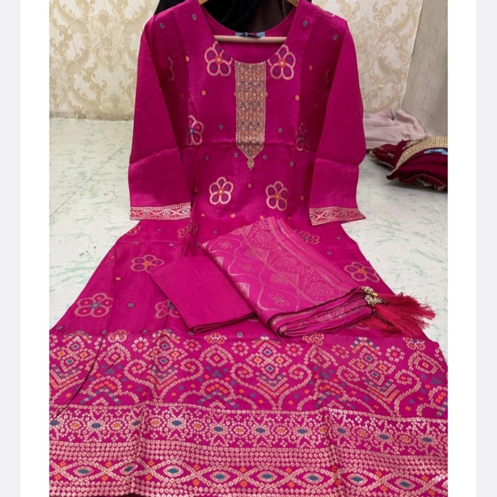 New Vibrant Pink Embroidered Top